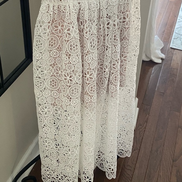 Self-Portrait White Lace Cutout Guipure Dress - Picture 8 of 11